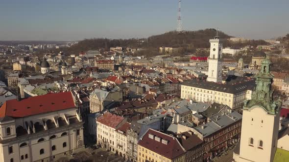 Central City Hall in the Tourist Center of Lviv