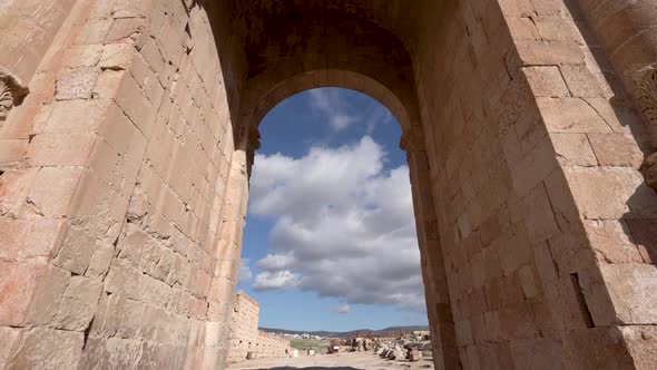 Arch of Hadrian in Roman Ruins in the Jordanian City of Jerash