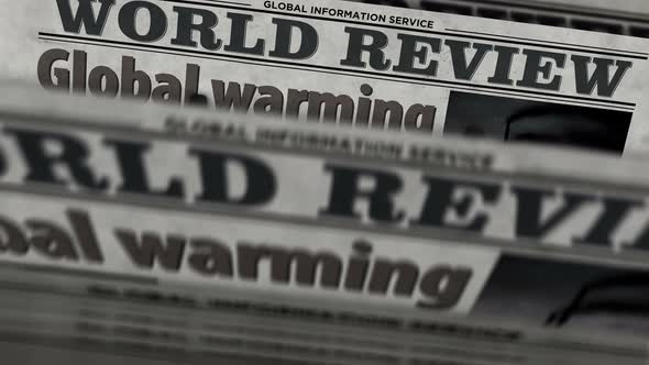 Global warming, climate change and environment crisis newspaper printing press alt
