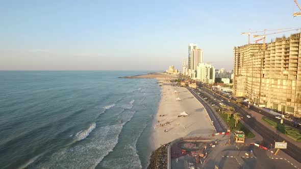 Cityscape of Ajman with Modern Buildings Aerial Top View