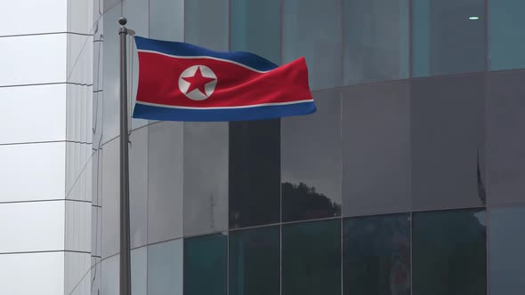 North Korea Flag Background 2K