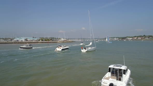 Aerial View of Pleasure Boats on a Sunny Day