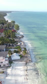 Vertical Video of the Ocean Near the Coast of Zanzibar Tanzania