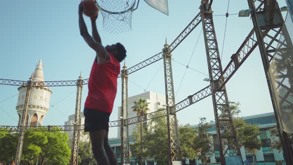 street basketball game outdoor.