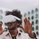 A young guy experimenting the new vr goggles - VideoHive Item for Sale