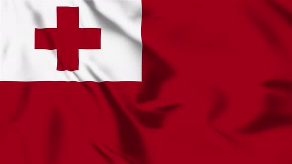 4K Tonga Flag - Loopable