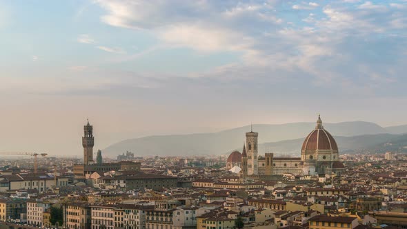 Time Lapse of Florence City Skyline in Italy