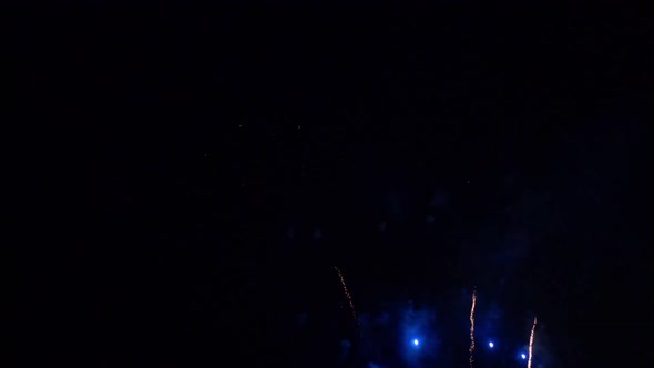 Colorful Firework display at night on sky background