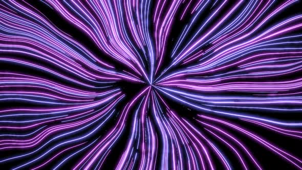 Abstract Vibrating Purple Lines Like Rays Around the Dot in the Center of the Screen