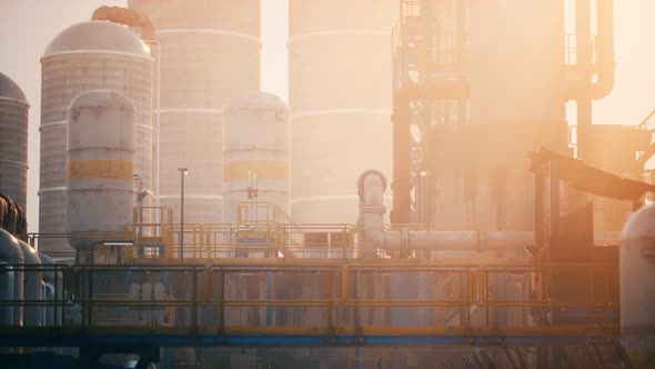 Oil and Gas Refinery at Twilight