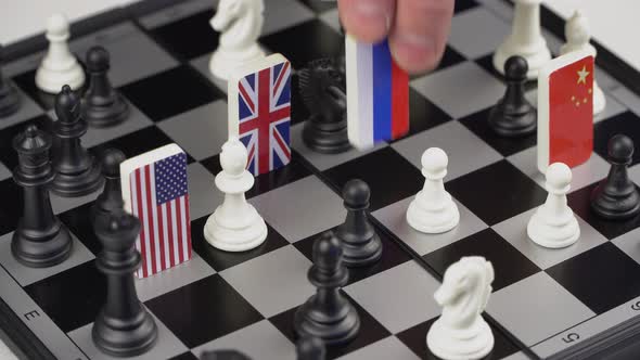 Chessboard with Flags of Countries