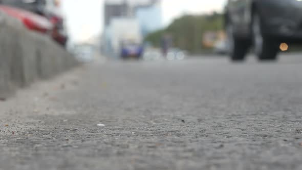 Cars Are Driving On The Roads Of A Modern City