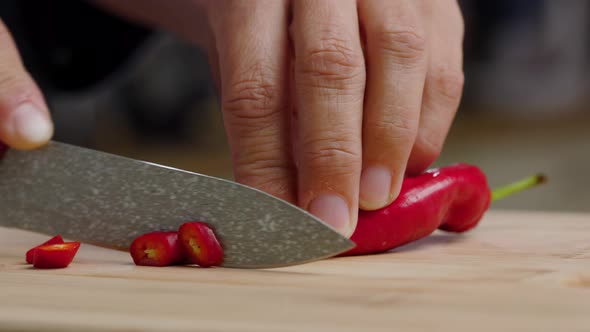 Hot Red Peppers Wooden Board