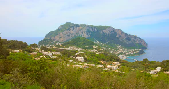 Scenic Nature Landscape Of Capri In Italy - panning