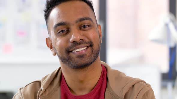 Portrait of Happy Smiling Indian Man at Office 56