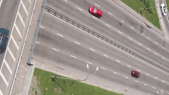 Cars on the Road Aerial View