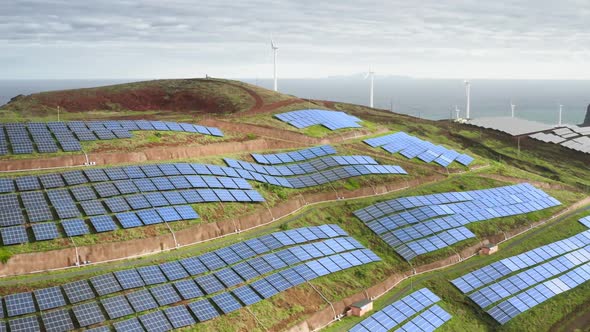 Aerial Footage of the Solar Panel Farm