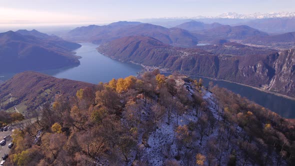 Sighignola Mountain and the Balcone D'Italia Overlooking Lake Lugano