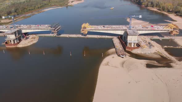 Aerial Bridge Construction Site 09