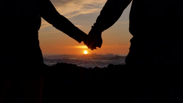 Dramatic Break Up Couple Separating Their Hands at Sunset Love Story Ending Family Breakup at