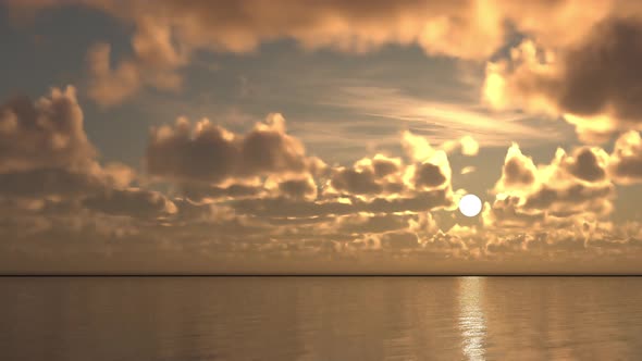 Sunny Morning on Sea Spring Cloudscape Background Sky Clouds