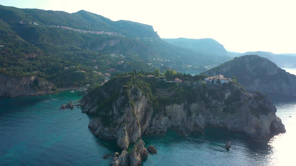 Aerial View Of Paleokastritsa Monastery 4