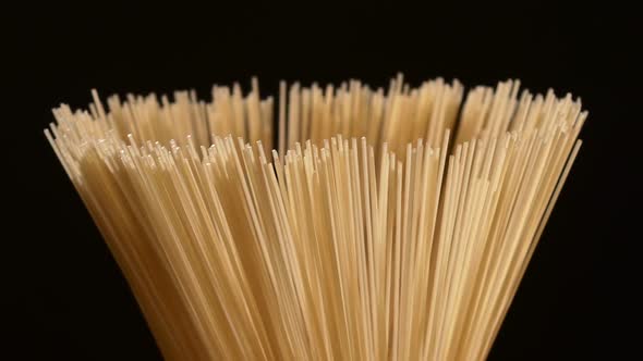 The Top of Pasta, on Black, Rotation, Close Up