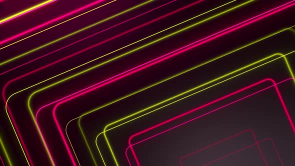 Red Yellow Glowing Neon Lines Abstract Tech Futuristic Motion Background