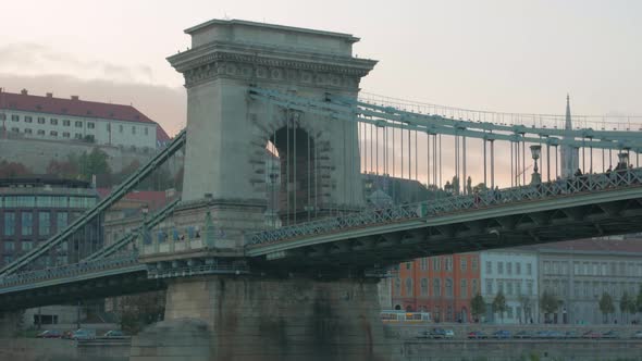 Szechenyi Chain Bridge Budapest Timelapse