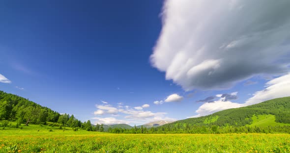 Mountain Meadow Timelapse at the Summer or Autumn Time