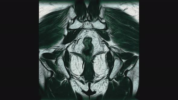 Voluminous Color MRI of the Female Pelvic Organs, Abdominal Cavity, Gastrointestinal Tract and