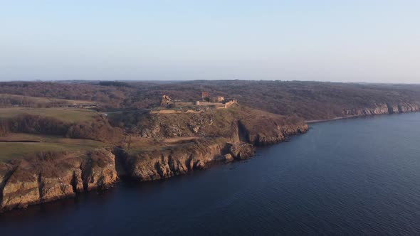 An Aerial Pan Shot of the Picturesque Side of Bornholm