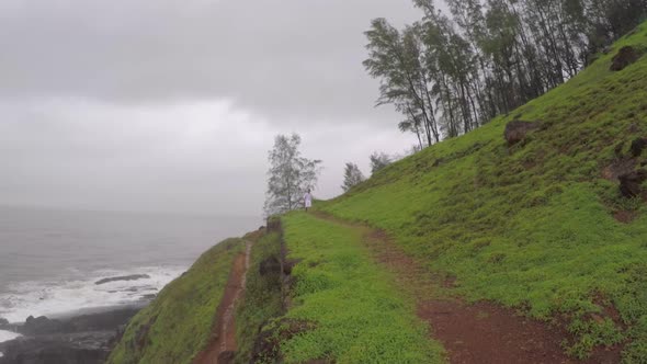 Devil's eye goa in monsoon. It is also known as devil's finger near Sinquerim Fort to Lower Aguada.