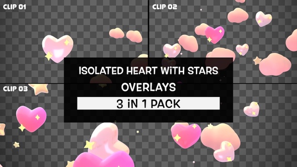 Isolated Heart With Stars Overlays Pack alt