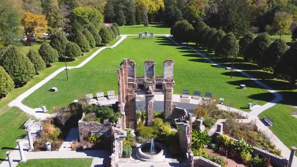 Holliday Park Ruins in Indianapolis Indiana From Above