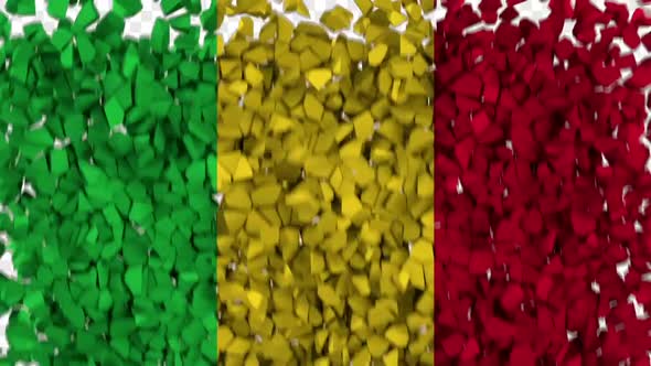 Mali Flag Breaking Rocks Transition