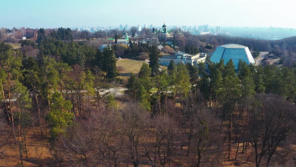 Greenhouse Outside the City Aerial View