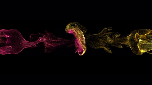 Particle Fluid Collision Overlay 4K