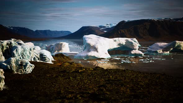 Ice Icebergs in Greenland at Summer