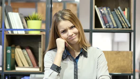 Loss, Woman Reacting To Failure, Stress, Indoor Office