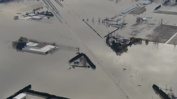 Truck Driving through Flooded Road