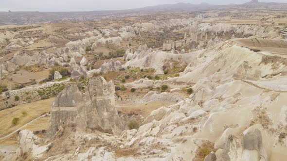 Cappadocia Landscape Aerial View. Turkey. Goreme National Park