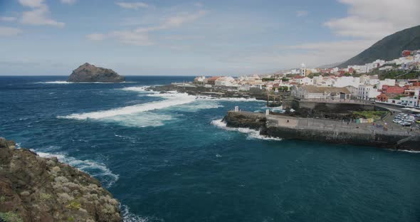 Waterfront of Beautiful Garachico Town and Volcanic Shore