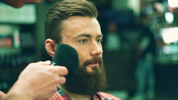 Hipster in a barbershop