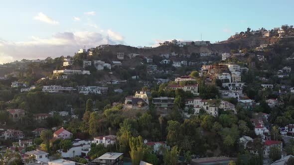 Hollywood Hills Homes Aerial