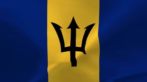 Barbados Waving Flag 4K Moving Wallpaper Background