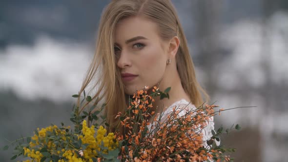 Portrait of a Bride with Flowers