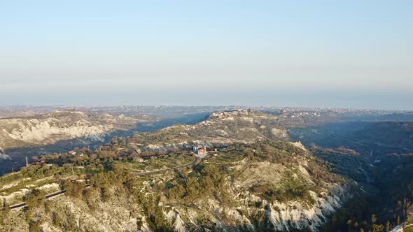 Aerial view of ancient Calabrian village