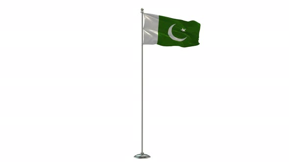 Pakistan Looping Of The Waving Flag Pole With Alpha alt