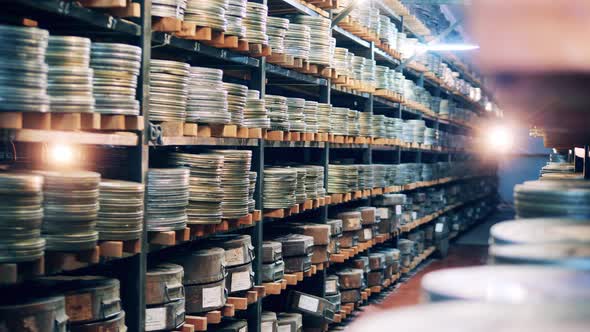 Cinema Archive with Multiple Tape Movies in Cases
